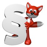 fuchs mit paragraph-symbol - 3d illustration